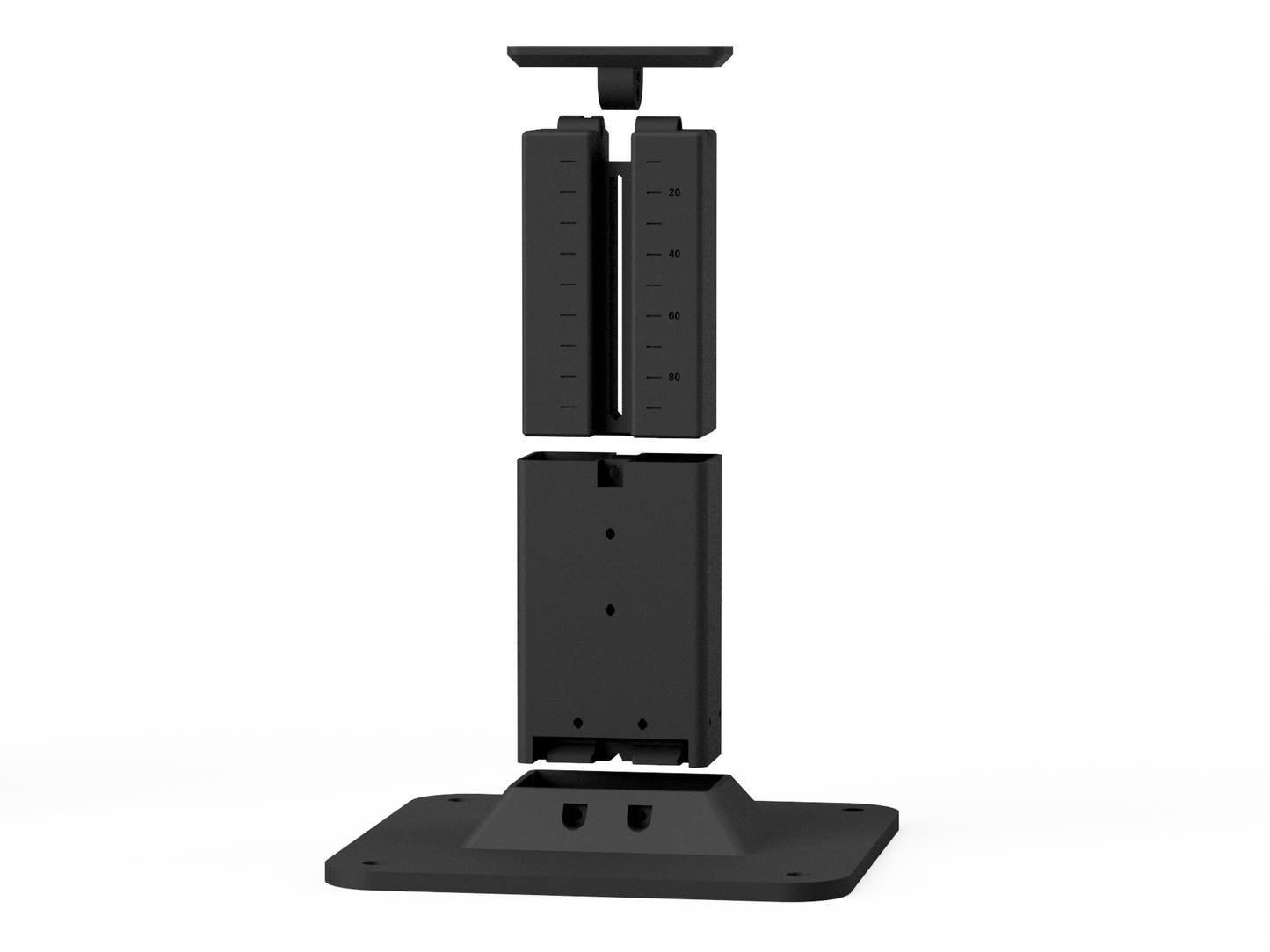 3D Printed Black Adjustable Support Tower 5.5" to 8.5"