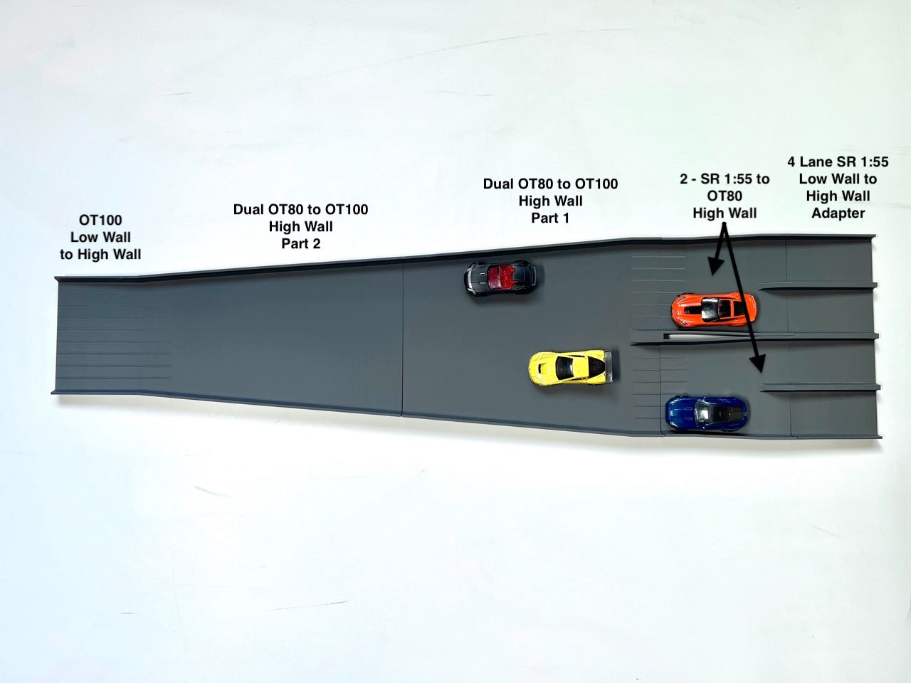 SR 1:55 4-Lane Merge to Open Track 100 - 33"/84cm